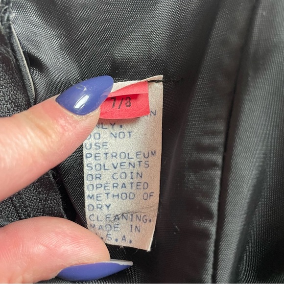 80s Velvet Goth Dress Black 7/8 Tulle 80s 90s Scallop Doll Grunge Alt Party LBD - Picture 13 of 15